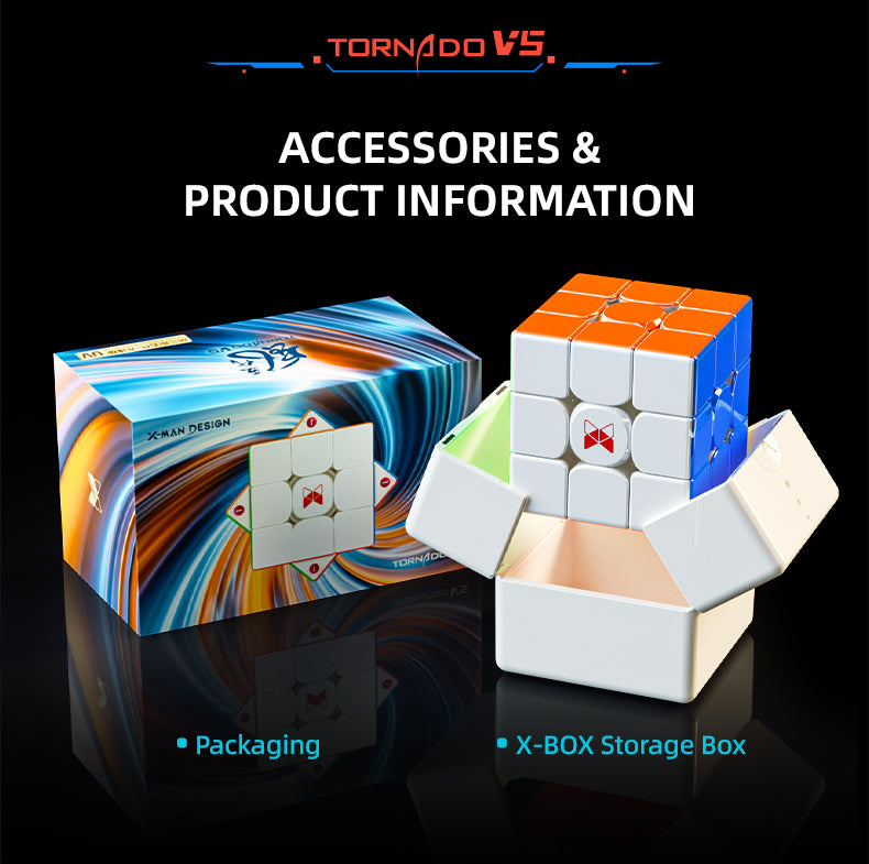 XMD Tornado V5 3x3 Speedcube Product accessories included