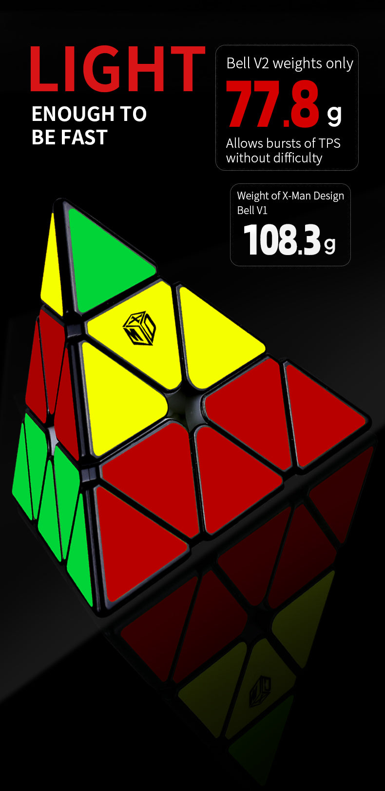 X-Man Bell Magnetic Pyraminx V2 - CuberSpace - Speedcube - Singapore